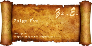 Zsiga Éva névjegykártya
