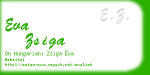 eva zsiga business card